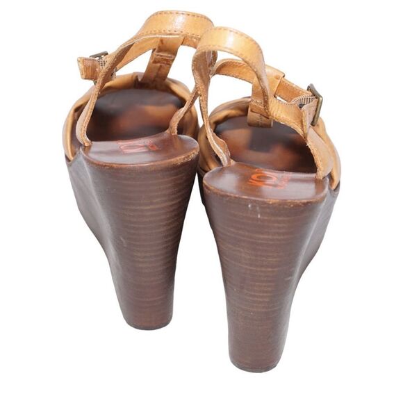 Michael Kors Wooden Tan Leather Platform Wedges, Size 8.5 - Picture 5 of 11